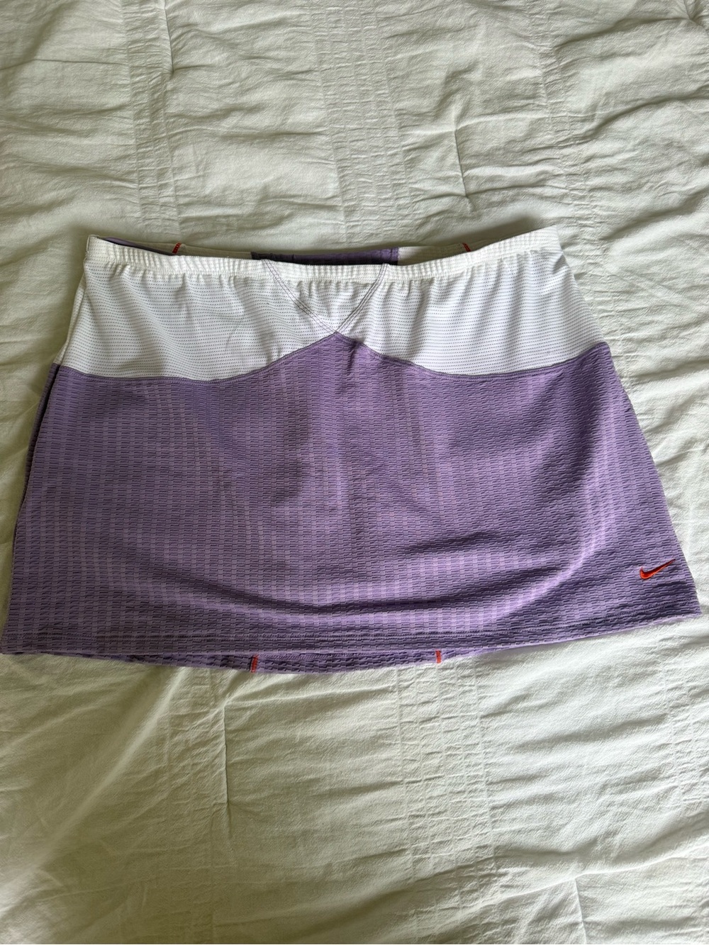 Nike Lavender and White Athletic Skort with Red Swoosh